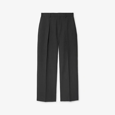 Wool Tailored Trousers in Grey black - Men | Burberry® Official