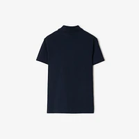 Cotton Polo Shirt in Navy - Men | Burberry® Official