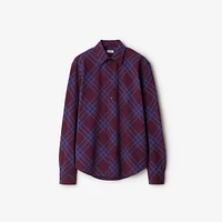 Check Wool Blend Shirt in Pansy - Men | Burberry® Official