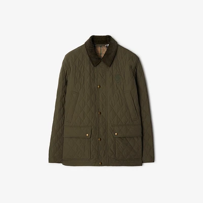 Quilted Nylon Barn Jacket in Loch/linden - Men | Burberry® Official