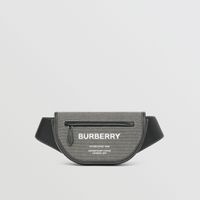 Horseferry Print Canvas Small Olympia Bum Bag in Black/grey - Men | Burberry® Official
