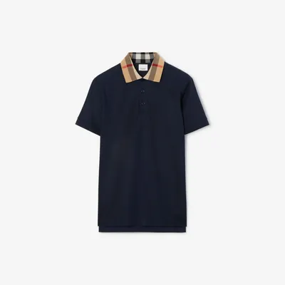 Cotton Polo Shirt in Smoked navy - Men | Burberry® Official