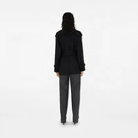 Gabardine Trench Jacket in Black - Women, Cotton | Burberry® Official