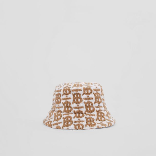 Reversible Icon Stripe Cotton Bucket Hat in Archive Beige/black