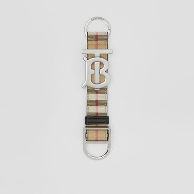 Monogram Motif Vintage Check Key Ring in Archive Beige - Men | Burberry® Official