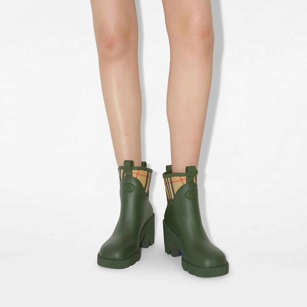 Rubber Marsh Stamp Heeled Low Boots​ in Loch - Women | Burberry® Official