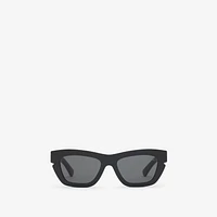 Inlaid Check Cat-eye Sunglasses​ in Black - Women | Burberry® Official