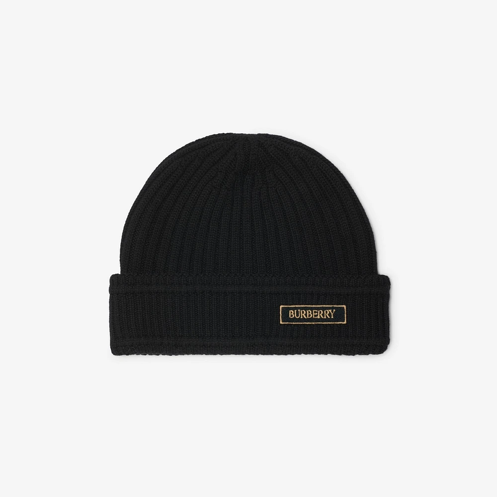 Logo Wool Beanie in Black - Men | Burberry® Official