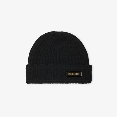 Logo Wool Beanie in Black - Men | Burberry® Official