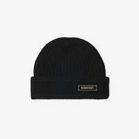 Logo Wool Beanie in Black - Men | Burberry® Official