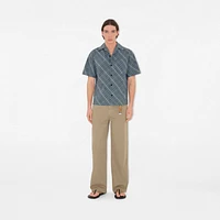 Relaxed Fit Check Cotton Shirt in Pewter - Men | Burberry® Official