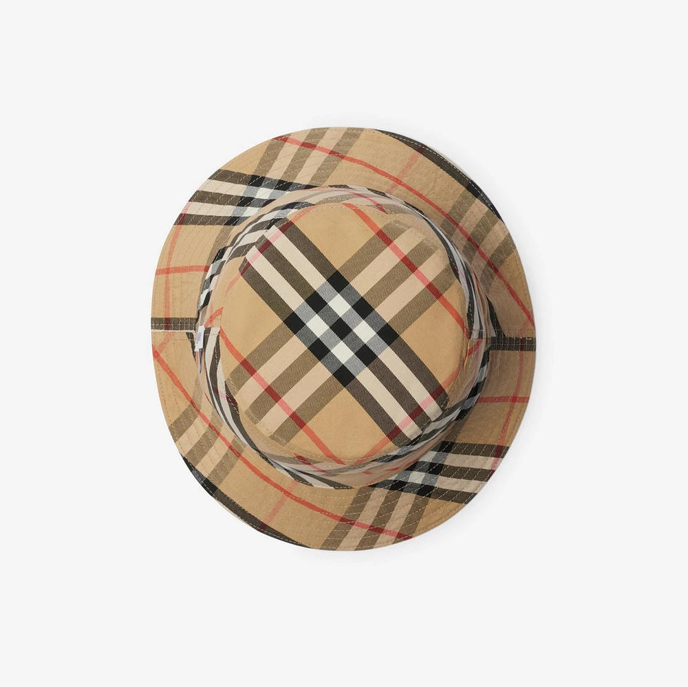 Reversible Gabardine Bucket Hat in Black/sand - Men | Burberry® Official