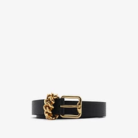 Leather B Buckle Chain Belt in Black - Women | Burberry® Official