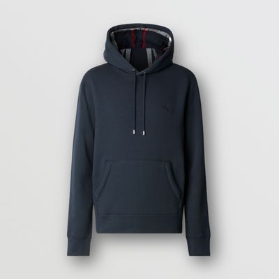 Embroidered EKD Cotton Blend Hoodie Navy - Men | Burberry® Official