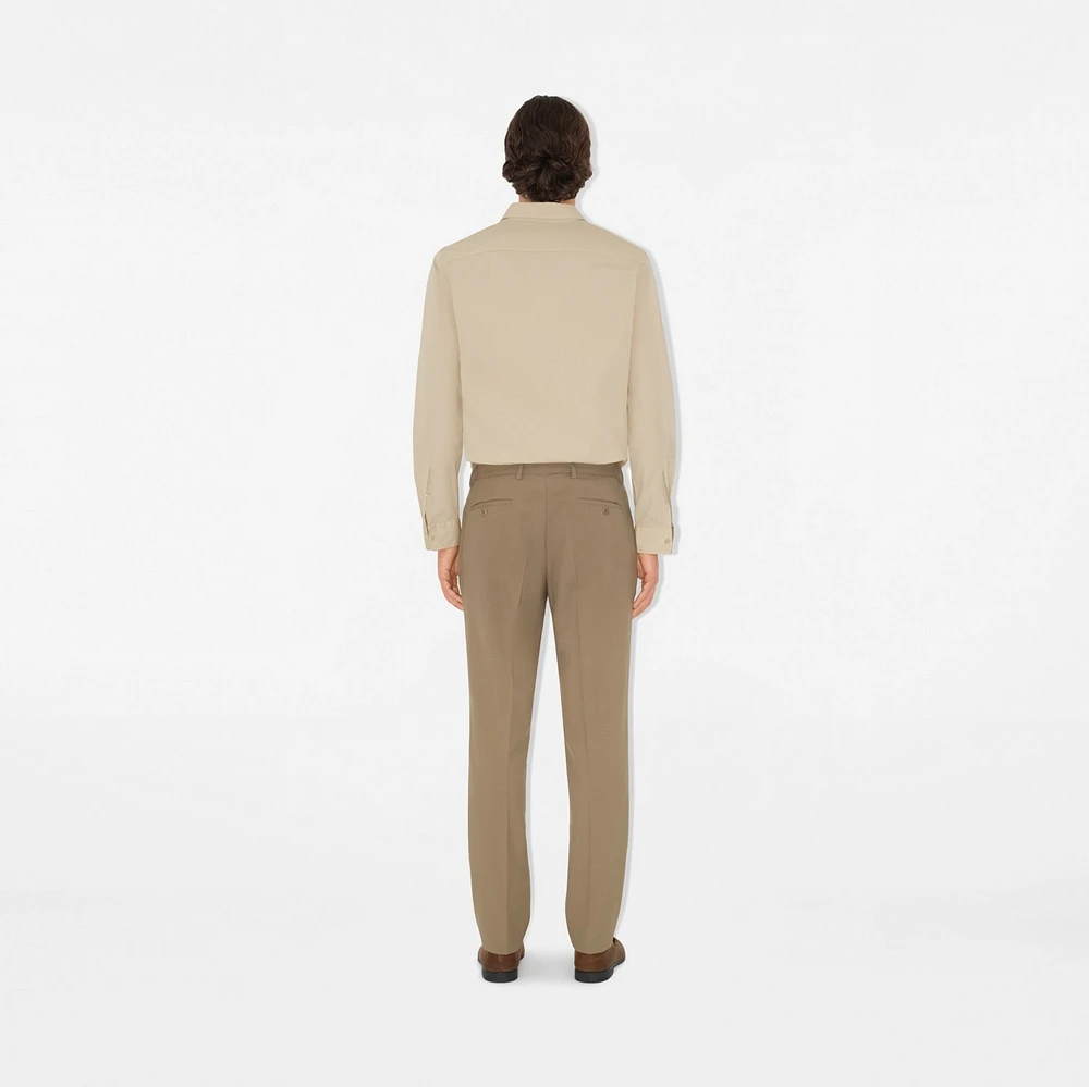 Wool Tailored Trousers in Puddle - Men | Burberry® Official
