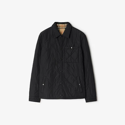 Reversible Quilted Nylon Overshirt in Black - Men | Burberry® Official