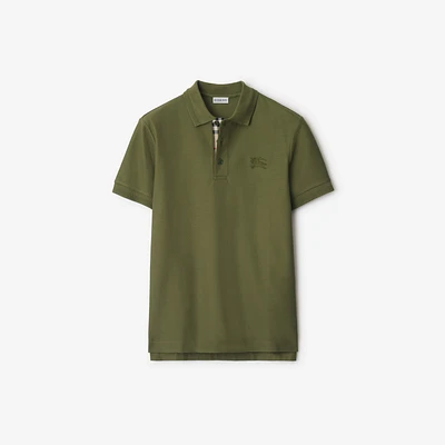 Cotton Polo Shirt in Olive - Men | Burberry® Official