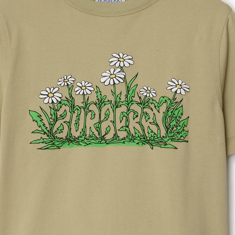 Daisy Logo Cotton T-shirt in Hunter | Burberry® Official