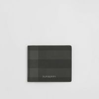 Logo Detail Charcoal Check Slim Bifold Wallet - Men | Burberry® Official