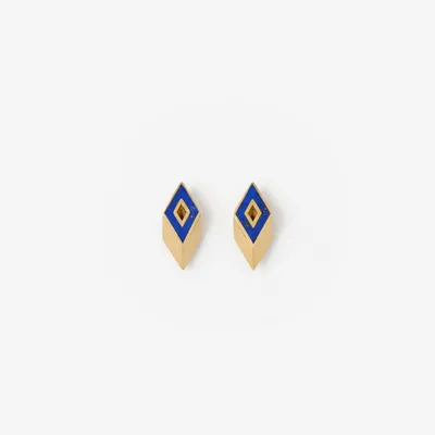 Lapis Hollow Stud Earrings in Gold/blue - Women | Burberry® Official