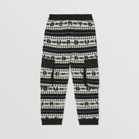 Fair Isle Logo Wool Jogging Pants Black/white | Burberry® Official