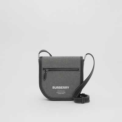 Horseferry Print Cotton Mini Olympia Crossbody Bag in Black/grey - Men | Burberry® Official