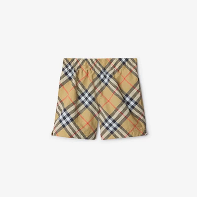 Check Swim Shorts in Sand | Burberry® Official