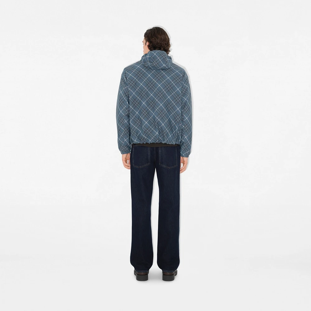 Reversible Check Hooded Jacket in Pewter - Men | Burberry® Official