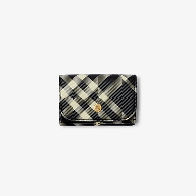 Check Compact Wallet in Black/calico - Women | Burberry® Official