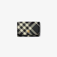 Check Compact Wallet in Black/calico - Women | Burberry® Official