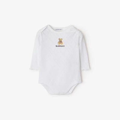 Thomas Bear Cotton Bodysuit in White - Children | Burberry® Official