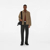 Embossed Check Buckled Messenger Bag​ in Black - Men, Leather | Burberry® Official