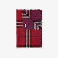 Reversible Check Wool Silk Scarf in Pillar/pansy | Burberry® Official