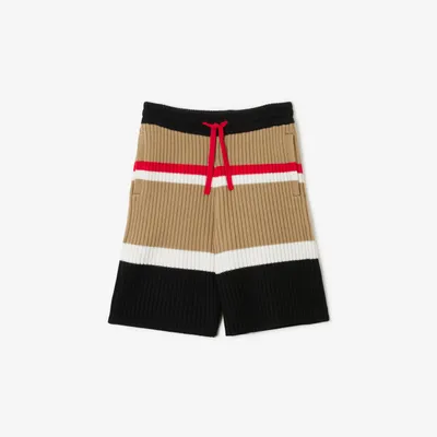 Label Nylon Blend Shorts in Archive Beige