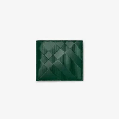 Check Bifold Coin Wallet in Vine - Men, Leather | Burberry® Official