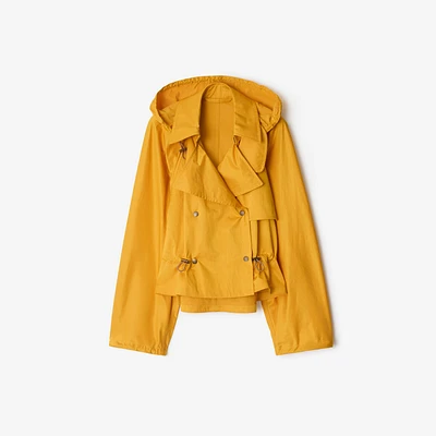 Satin Hooded Trench Jacket in Pear - Women | Burberry® Official