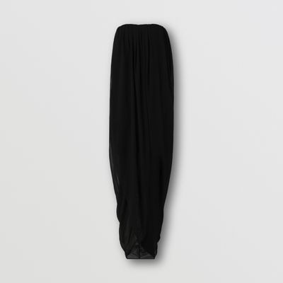 Strapless Silk Georgette Dress Black - Women | Burberry® Official