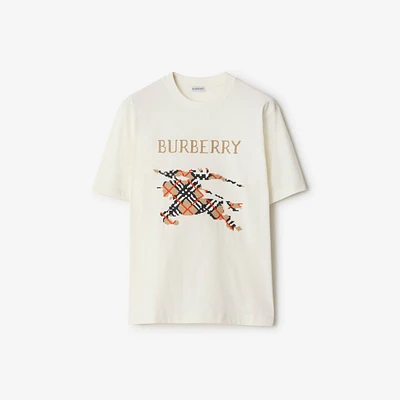 Cross Stitch EKD​ Cotton T-shirt in Chalk - Men | Burberry® Official
