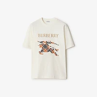 Cross Stitch EKD​ Cotton T-shirt in Chalk - Men | Burberry® Official