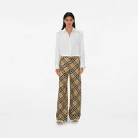 Check Silk Pyjama Trousers in SAND IP CHECK - Women | Burberry® Official