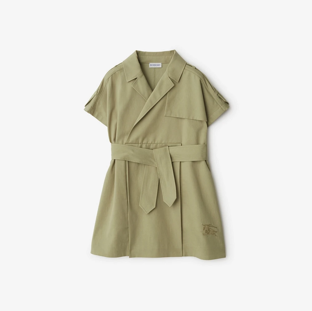 Cotton Blend Trench Dress in Hunter | Burberry® Official