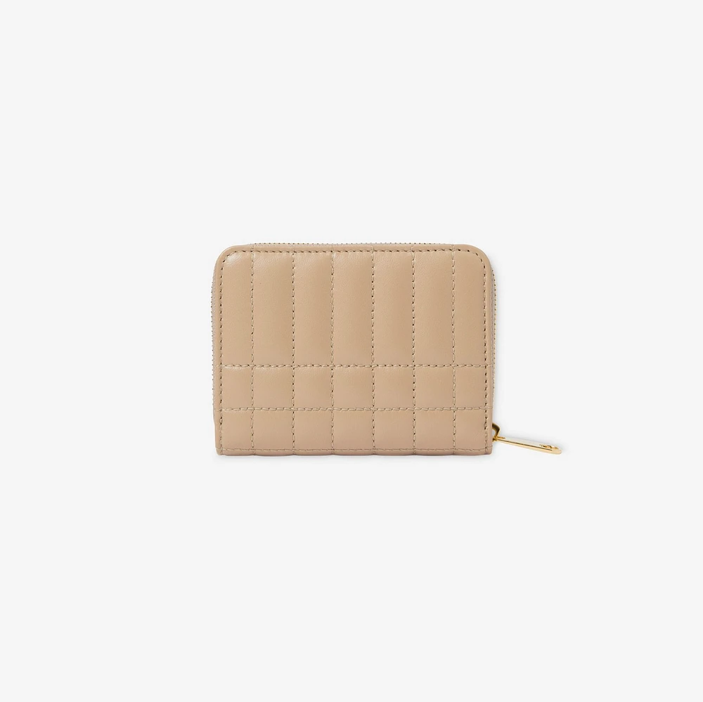 Quilted Leather Lola Zip Wallet in Oat beige - Women | Burberry® Official