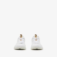 Leather Matrix Sneakers in Optic white - Men | Burberry® Official