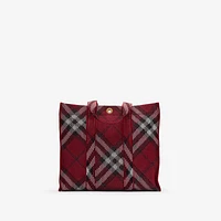 Medium Check Knitted Tote in Scarlet - Women | Burberry® Official