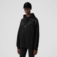 Constellation Detail Cotton Cashmere Oversized Hoodie - Exclusive Capsule Collection Black Women | Burberry® Official