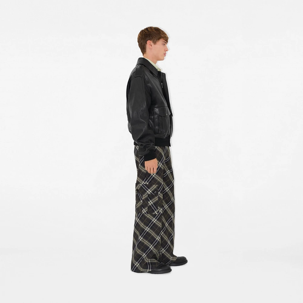 Leather Bomber Jacket in Black - Men | Burberry® Official