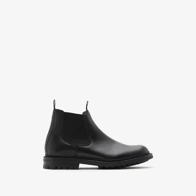 Tricker’s Leather Dee Low Chelsea Boots in Black - Men | Burberry® Official