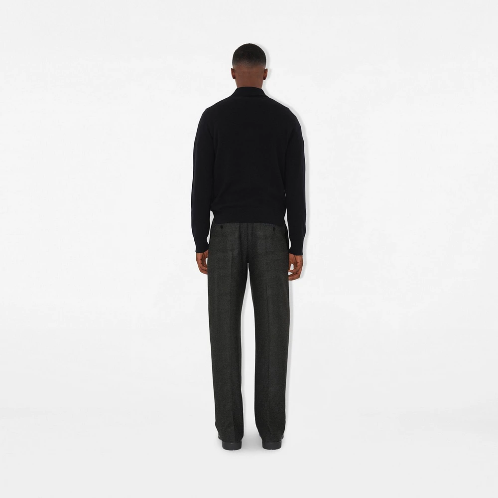Long-sleeve Cashmere Blend Polo Shirt in Black - Men | Burberry® Official
