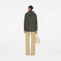Stretch Wool Field Jacket in Moss melange - Women, Nylon, Technical | Burberry® Official