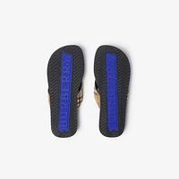 Check Pavilion Sandals​ in Sand - Men, Nylon | Burberry® Official